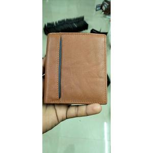 Brown <b>Colour</b> Real Cow Buffalo Hide Leather Fashion Open Closure Customised Mens Wallet Premium Quality Pocket Made in India - Product Image 6