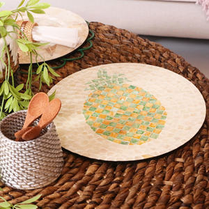 Superb High Quality Ideal For <b>Dining</b> <b>Table</b> <b>Placemat</b> for Home Decor Handmade Pineapple Mother Of Pearl <b>Placemat</b> From Vietnam - Product Image 4