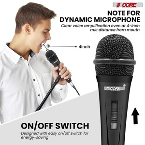 ไมโครโฟน 5Core XLR ไดนามิก ไมค์คาราโอเกะ ไมค์ร้องเพลง ไมค์สตูดิโอ ไมค์แบบมือถือ - Product Image 3