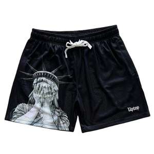 กางเกงขาสั้นออกกำลังกายผู้ชายแบบพื้นฐาน ความยาวปานกลาง เอวยางยืด มีกระเป๋าข้างลึกสองช่อง ระบายอากาศได้ดี แห้งเร็ว ผลิตจากผ้าโพลีเอสเตอร์ถัก ออกแบบได้ตามสั่ง - Product Image 1