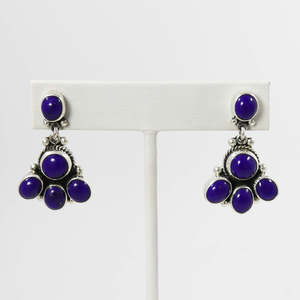 925 Sterling <b>Silver</b> Beautiful Post <b>Earrings</b> with Lapis Dangle Pear Cut Diamond Bezel <b>Set</b> for Weddings Anniversaries Parties - Product Image 4