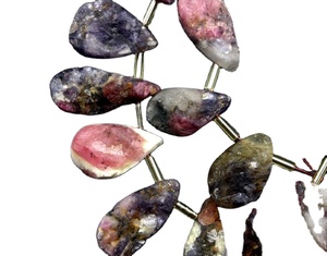 ลูกแพร์อัญมณีทัวร์มาลีนธรรมชาติ,อัญมณีทำมือแบบหยาบไม่ผ่านการบำบัด22ชิ้น - Product Image 2
