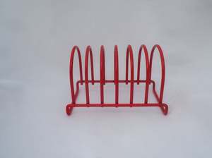 Soporte de estante para tostadas de rebanada roja de estilo moderno para desayuno, piezas de pan, accesorios de cocina, almacenamiento para el hogar y organización, estante para tostadas - Product Image 2