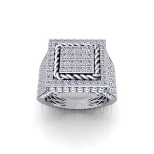 Anillo de Hip Hop de Plata de Ley 925 para hombre de diseño único VVS Clarity Leb Grown Brilliant Cut Diamond Anillo de hombre para fiesta de boda - Product Image 2