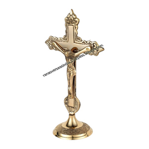 Cruz de Metal de Latón Grabada y Tallada de Alta Calidad al por Mayor, Ecológica, para Mesa, Hogar, Oficina, Iglesia, Cristiana - Product Image 3