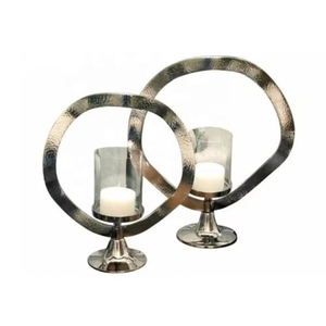 Bougeoir en argent Curve Wave Moon Style de décoration de ferme pour centres de table Salon Bougeoir décoratif au meilleur prix - Product Image 1