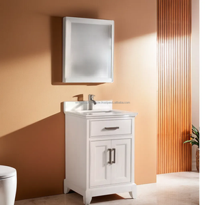 Phuoc Hung PHSVS30 - Juego de Espejo de Vanidad Moderno de 30 Pulgadas con Mueble de Madera Maciza y Contrachapada, Montado en el Suelo, con Lavabo Individual y 1 Año de Garantía - Product Image 2