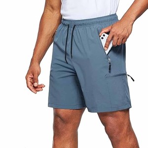 Pantalones cortos para correr de entrenamiento de gimnasio para hombre con bolsillos, pantalones cortos sin costuras elásticos de trabajo informal reflectante para exteriores de Dress Sports - Product Image 1