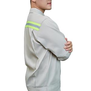 ชุดยูนิฟอร์มทำงานผ้า TC ระบายอากาศได้ดี สีเบจ แขนยาว ป้องกันการหดตัว สำหรับผู้หญิง มองเห็นได้ชัดเจน ยี่ห้อ FMF - Product Image 6