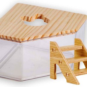 Cesta de MDF Pulido Ecológica con Frascos Transparentes de PVC y Decoración de Pared de Madera Personalizada, Regalos Hechos en India - Product Image 5