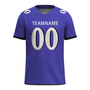Personalizado de alta calidad al por mayor de adultos de fútbol americano Jersey de manga corta que absorbe la humedad transpirable sarga aparejos de práctica - Product Image 2