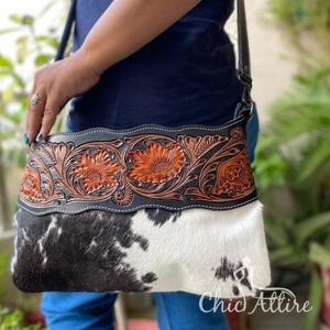 กระเป๋าหนังสะพายข้างขนาดเล็กสะพายข้างสำหรับผู้หญิงทำมือสะพายข้างขนาดเล็ก - Product Image 1