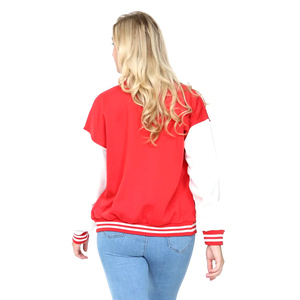 แจ็กเก็ตผ้ากำมะหยี่แขนยาวสำหรับผู้หญิงคุณภาพระดับพรีเมี่ยมผ้ากำมะหยี่ถักระบายอากาศได้ดีผ้ากำมะหยี่ปักอักษร - Product Image 4