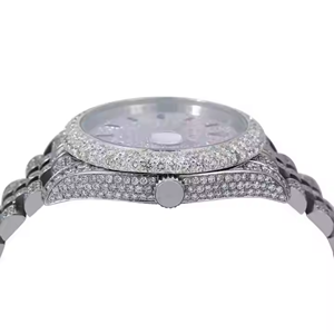 Luxe élégant Moissanite diamant Quartz montre-bracelet élégant Hip Hop Antique en acier inoxydable nouveauté affaires/Sport - Product Image 3