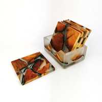 SAMI HANDICRAFTS, sous-verres carrés en bois et résine écologiques de qualité supérieure, faits à la main en Inde, pour les cadeaux de mariage, les cadeaux promotionnels