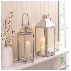 Linternas de diseño 2025 Linternas de velas colgantes de metal y vidrio de alta calidad en varios tamaños Perfectas para accesorios de decoración del hogar. - Product Image 4