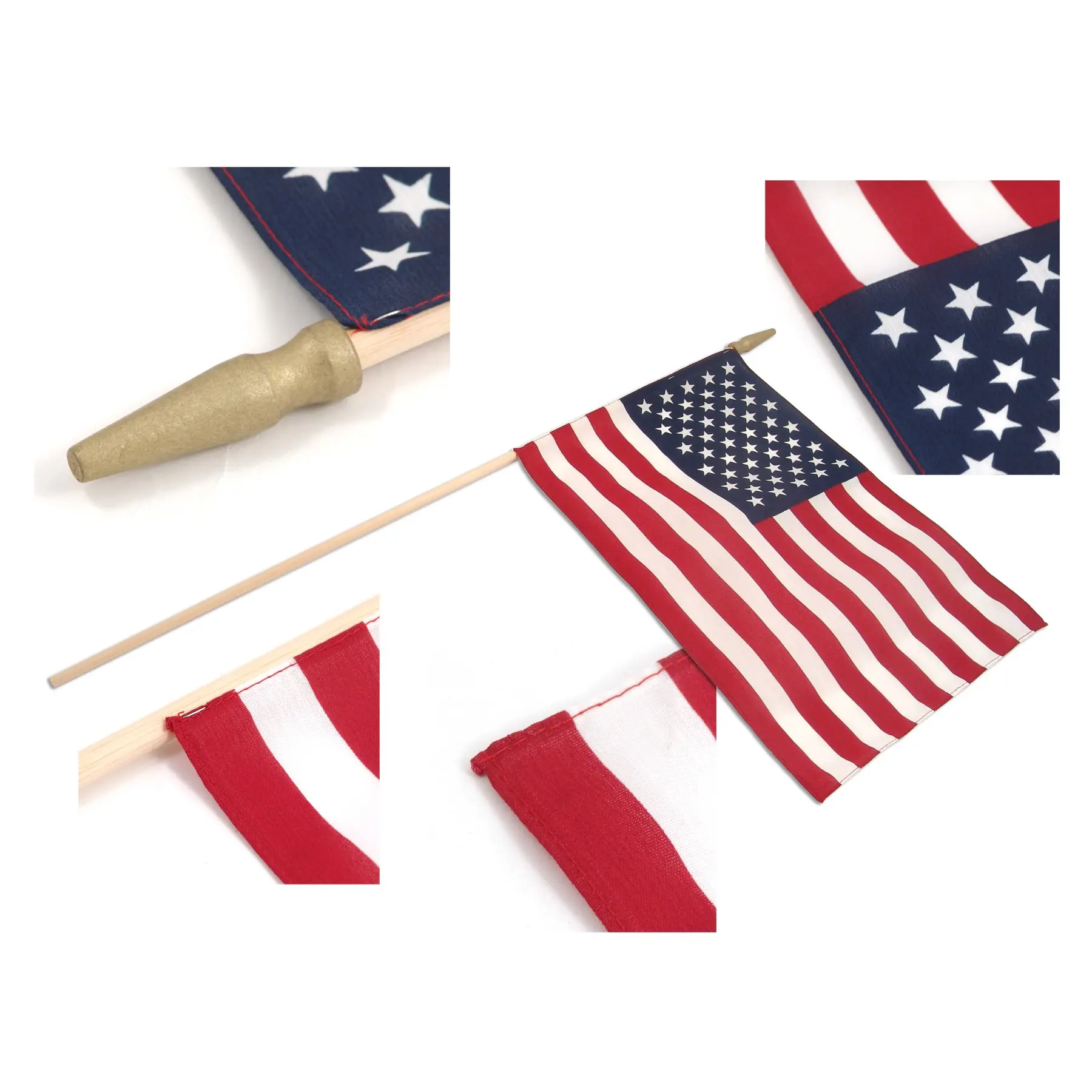 USA Flags Hand Held Flag with 25cm Wooden Flag Pole