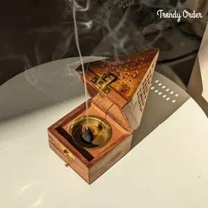 Support Loban Dhoop en bois en forme de pyramide, boîte Dhoop - Product Image 4