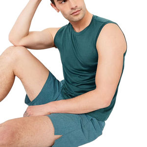 Unisex Solid 100% Cotton Fitness <b>Tank</b> <b>Top</b> Sleeveless Spandex Mesh Breathable Knitted Sportswear Street Style Printed Decoration - Product Image 5