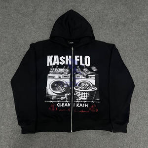 Sudadera con capucha con cremallera de diseño personalizado de fabricante profesional para hombres 100% algodón Venta directa de fábrica Precio barato más demandado - Product Image 1