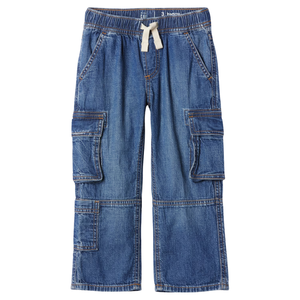 Jeans en denim pour bébé, pantalon extensible doux, ajustement confortable, taille élastique, facile à porter, design durable, style mignon, usage quotidien - Product Image 4