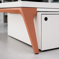 Poste de travail modulaire contemporain et moderne pour 2 à 4 personnes avec armoire de rangement réglable pour usage commercial en bureau