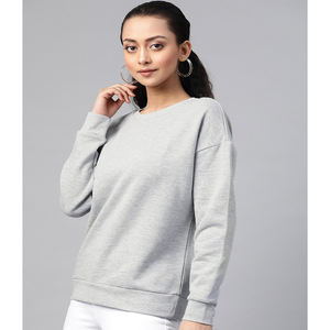 Jerseys de lana de algodón de gran tamaño para mujer, Sudadera con cuello redondo, letras bordadas impresas, hombros caídos sueltos, manga larga, tinte de corbata - Product Image 3