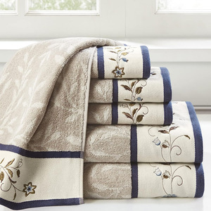 Serviette de bain jacquard 100% coton épaissie personnalisée pour hommes et femmes, séchage rapide - Product Image 2