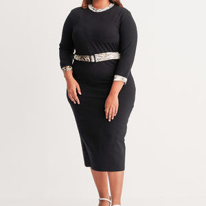 Maxi vestido negro de los principales fabricantes para mujeres embarazadas Bodycon estilo de maternidad manga larga con cremallera lactancia para el verano - Product Image 1