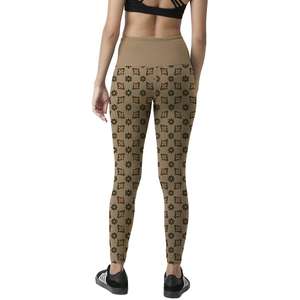 Custom High Waist Workout Leggings for Women Yoga Pants Sublimation Made Polyester <b>Nylon</b> Spandex Fabric Stretch Knitted <b>Tights</b> - Product Image 5