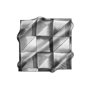 Pañuelo de Seda Satinada de Diseño - Gris con Patrón Geométrico Cuadrado, Estilo Twill para Primavera/Verano - Product Image 1