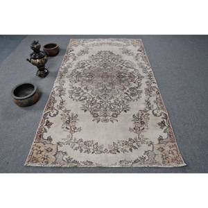 Classic Beige Brown 4.2x7.6ft <b>Vintage</b> Turkish Rug Faux Rabbit Fur Latex Backing Patchwork Hallway Rectangle <b>Sideboard</b> Rugs - Product Image 1