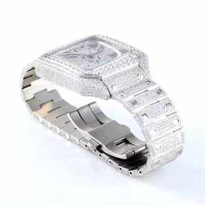 Haute Qualité Hip Hop Montre Glacé Cadran VVS Moissanite Diamant Acier Inoxydable Avec Date Valentine Cadeau Spécial Bijoux - Product Image 4