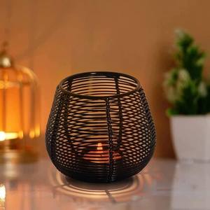 100% Pure Handmade Metal <b>Tea</b> <b>Light</b> Holder with <b>Candle</b> (10.7 x 10.7 cm) - Product Image 2