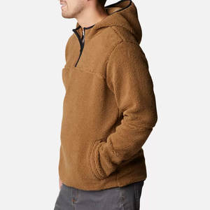 Sweat à capuche court zippé en coton de couleur marron pour HOMMES Fournisseur OEM ODM Meilleur pour l'hiver 2025 - Product Image 3