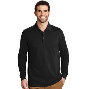 Polo informal para hombre, camiseta de golf de manga larga con logotipo personalizado para deportes de ocio al aire libre - Product Image 1