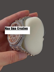 Reloj de Cuarzo con Diamantes de Moissanita, Lujoso, Estilo Iced Out, Antiguo, de Acero Inoxidable - Product Image 2