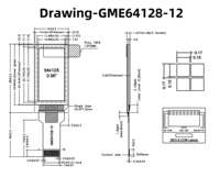 Module d'affichage OLED blanc de 0,96 pouce 128x64 avec pilote SH1107 et connecteur enfichable à 13 broches