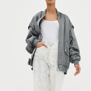 Veste en satin à manches longues pour femmes Prix bon marché Fournisseur direct d'usine Meilleure arrivée Veste en satin pour femmes à vendre - Product Image 4