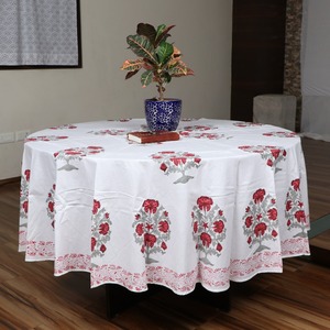 Couverture de table de luxe faite à la main 100% coton belle nappe ronde tapisserie décorative pour les chambres de la maison - Product Image 6