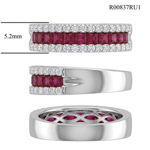 จีนโรงงานร้อนการออกแบบใหม่2021หรูหราเพชรแหวนหมั้นแฟชั่นเครื่องประดับทับทิมแหวนแต่งงานสำหรับผู้หญิง - Product Image 5