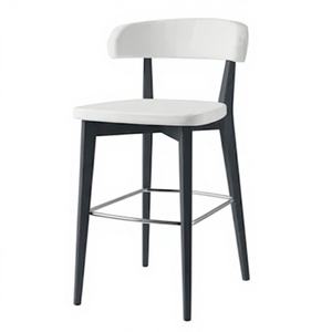 Tabouret fixe moderne avec structure en bois de hêtre massif et assise rembourrée en tissu. Écologique. Durable et élégant pour les comptoirs de cuisine - Product Image 1