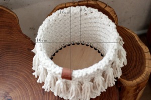 Pair of <b>White</b> Macrame <b>Storage</b> <b>Baskets</b> Elegant Home Organizer for Living Room Bedroom Playroom Practical and Decorative - Product Image 4