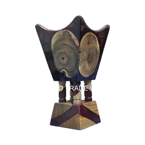 New Arrival Handcrafted Wooden & Epoxy Resin Bakhoor Burner Traditional Charcoal <b>Cone</b> <b>Incense</b> Holder for Sandalwood - Product Image 1