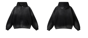 Sweat à capuche surdimensionné vintage 100% coton pour hommes en détresse lavé à l'acide Style décontracté poids lourd 300 grammes pour l'automne - Product Image 4