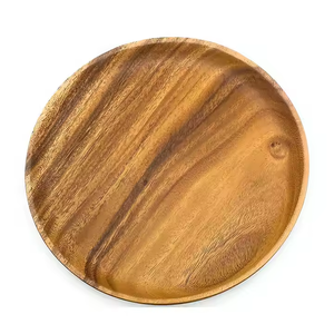 Assiette ronde en bois réutilisable écologique Vaisselle Assiette à pain aux fruits faite à la main par Crescent Crafts - Product Image 5