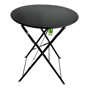 Set di Mobili da Giardino Moderni Jet-Line Bistro con Tavolo Nero e 2 Sedie Pieghevoli per Terrazza, Balcone o Parco - Product Image 4