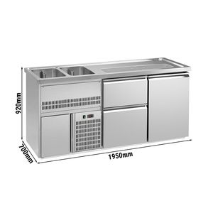 ตู้กดเบียร์แบบ Direct Draw / Kegerator 1 ประตูสแตนเลส + 2 ลิ้นชัก PREMIUM  2 อ่างล้างมือด้านซ้าย - 1950700 มม. - Product Image 2