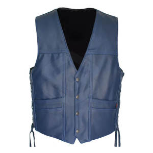 Gilet en cuir de moto pour hommes personnalisable respirant sans manches mode bon matériel vente en gros pour l'hiver - Product Image 1