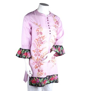 Kurti brodé pour femme - Violet clair - Product Image 1